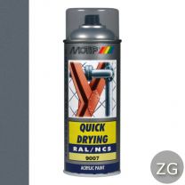 MOTIP ACRYL INDUSTRIAL 400ML ZG RAL 9007 GRIJS AL.MET.