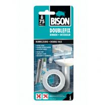 BISON DOUBLEFIX  1 ROL 1,5M X 19MM WIT KAART