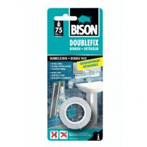 BISON DOUBLEFIX VERWIJDERBAAR 1 ROL 1,5M X 19MM WIT KAART